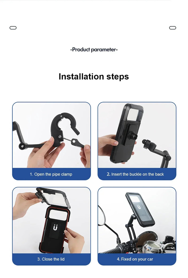 Suporte celular a prova d'água para Moto e Bike